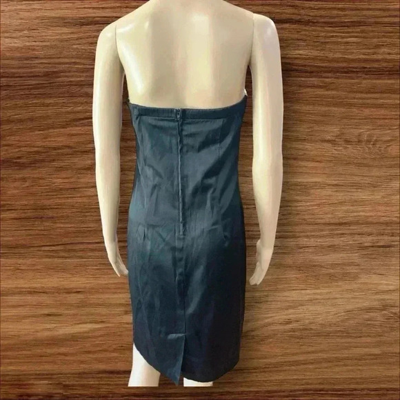 Vintage Fashion Gold 80’s Strapless Satin sexy wiggle cocktail dress-M - Picture 6 of 8